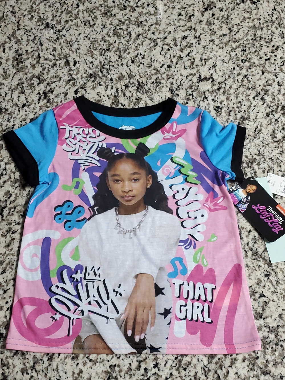 Nickelodeon Pink, Blue & Black That Girl Graphic Tee